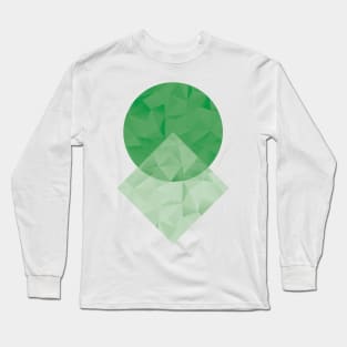 Green Geometric Shapes Long Sleeve T-Shirt